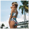 Bikini taille haute à balconnet tropical