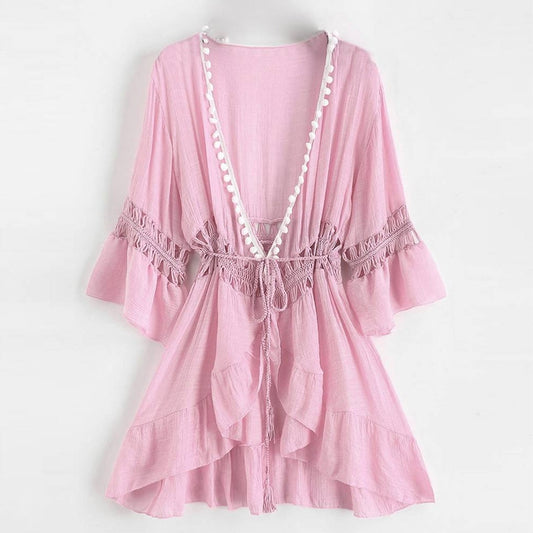 Robe_de_plage_Lily_rose_ dentelle_col V_Larobedeplage.fr