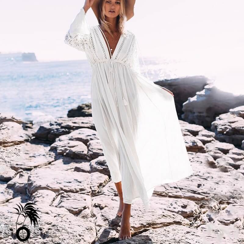 Robe de plage elisa blanche robedeplage.fr