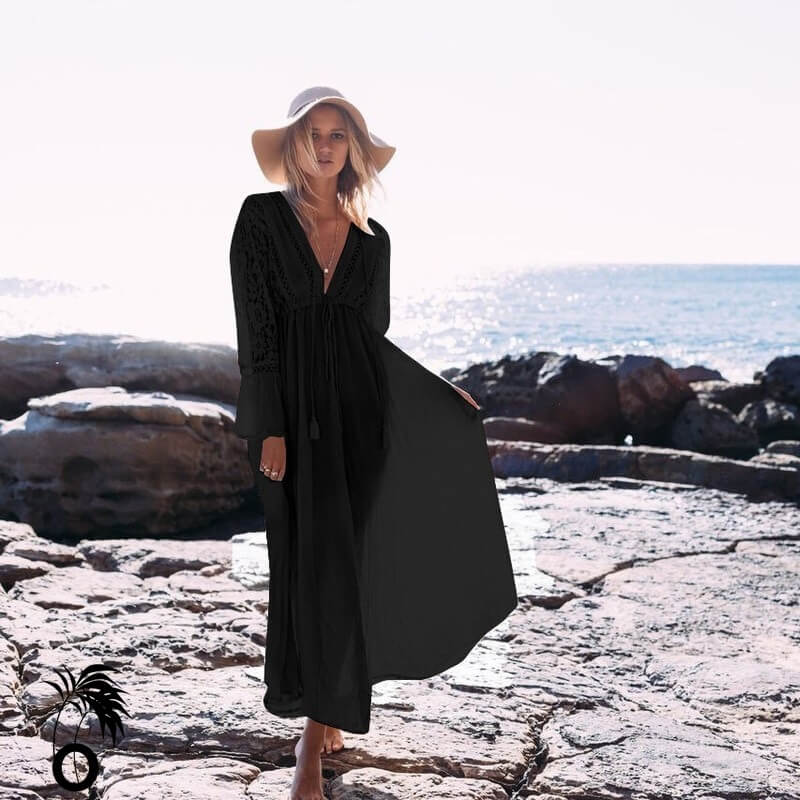 Robe de plage elisa noire larobedeplage.fr