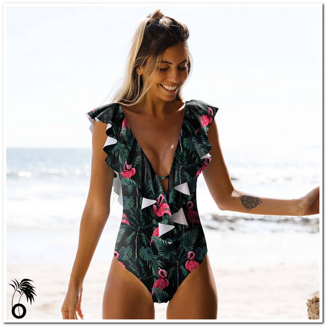 Maillot de bain une pièce MYA Flamands roses - Larobedeplage.fr