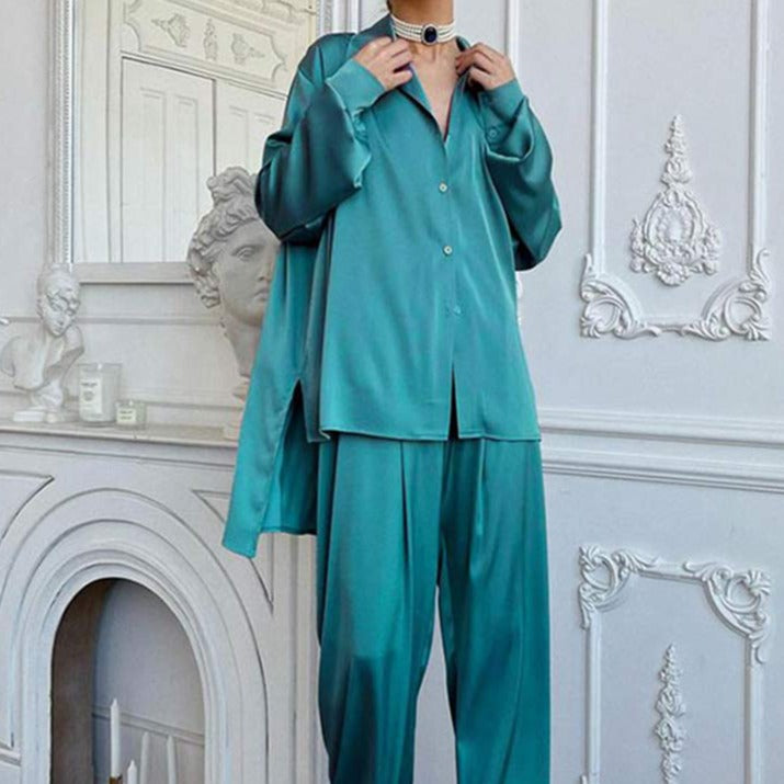 Ensemble 2 pièces décontracté en satin
