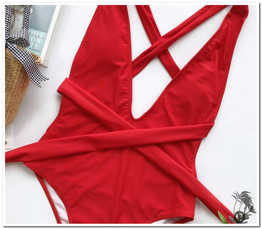 Maillot de bain femme rouge - Détail