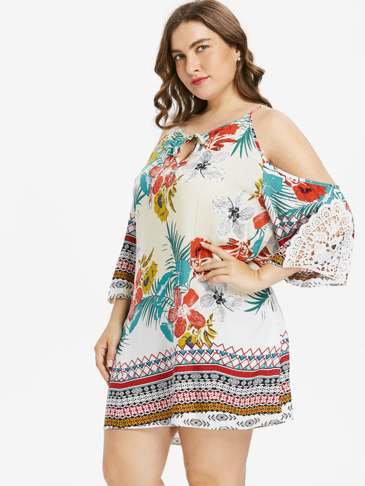 Robe de plage grande taille fleurie