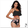 Bikini taille haute à volant