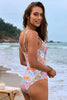 Maillot de bain 1 pièce femme col carré avec paréo imprimé