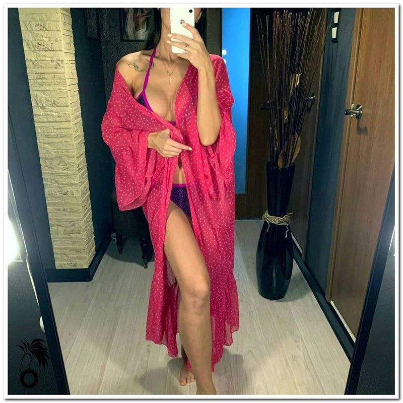 Robe de plage longue à pois Apolline