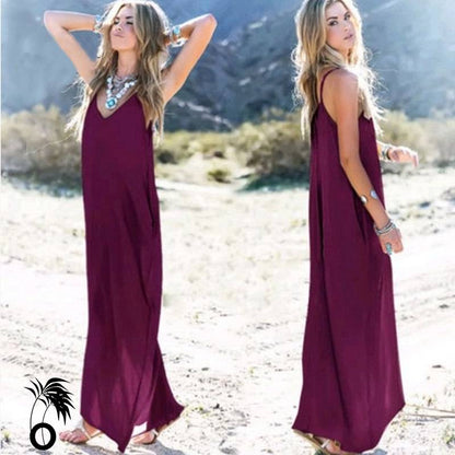 Robe longue Bordeaux Kaftan de Plage Eden
