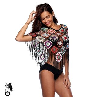 robe de plage poncho au crochet fait main