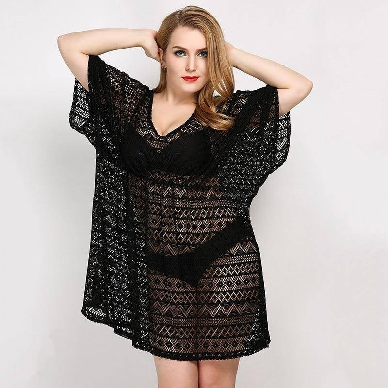 Robe de plage dentelle noire