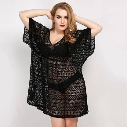 Robe de plage dentelle noire