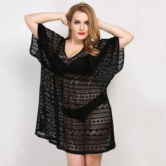Robe de plage dentelle noire