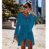Robe de plage bleu tricotée larobedeplage.fr