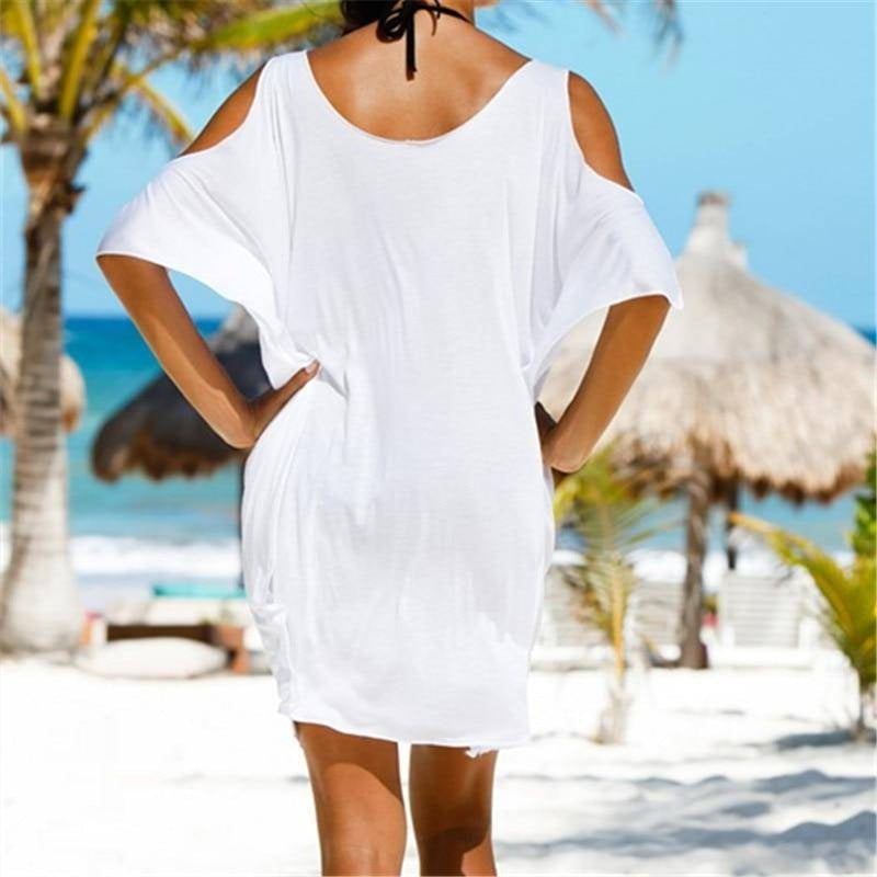 Robe de plage T Shirt Summertime blanc larobedeplage.fr