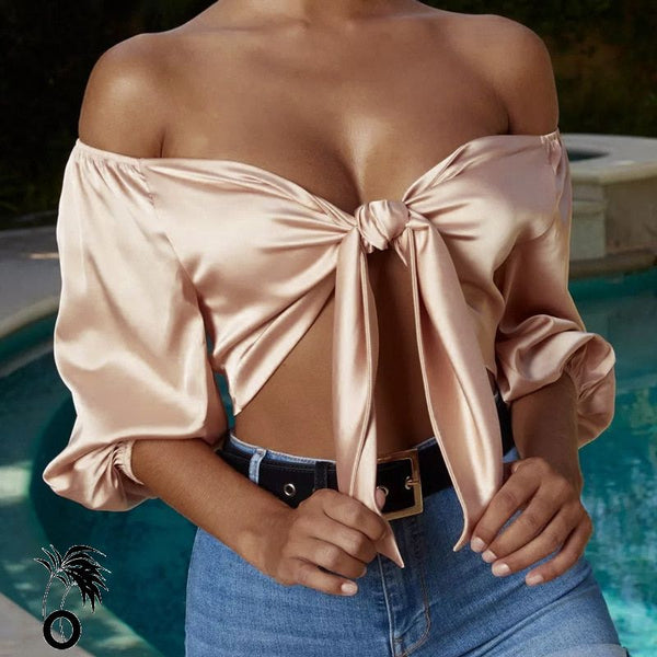 Top Sexy noué en Satin