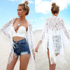 Caftan de plage blanc dentelle à franges sexy larobedeplage.fr