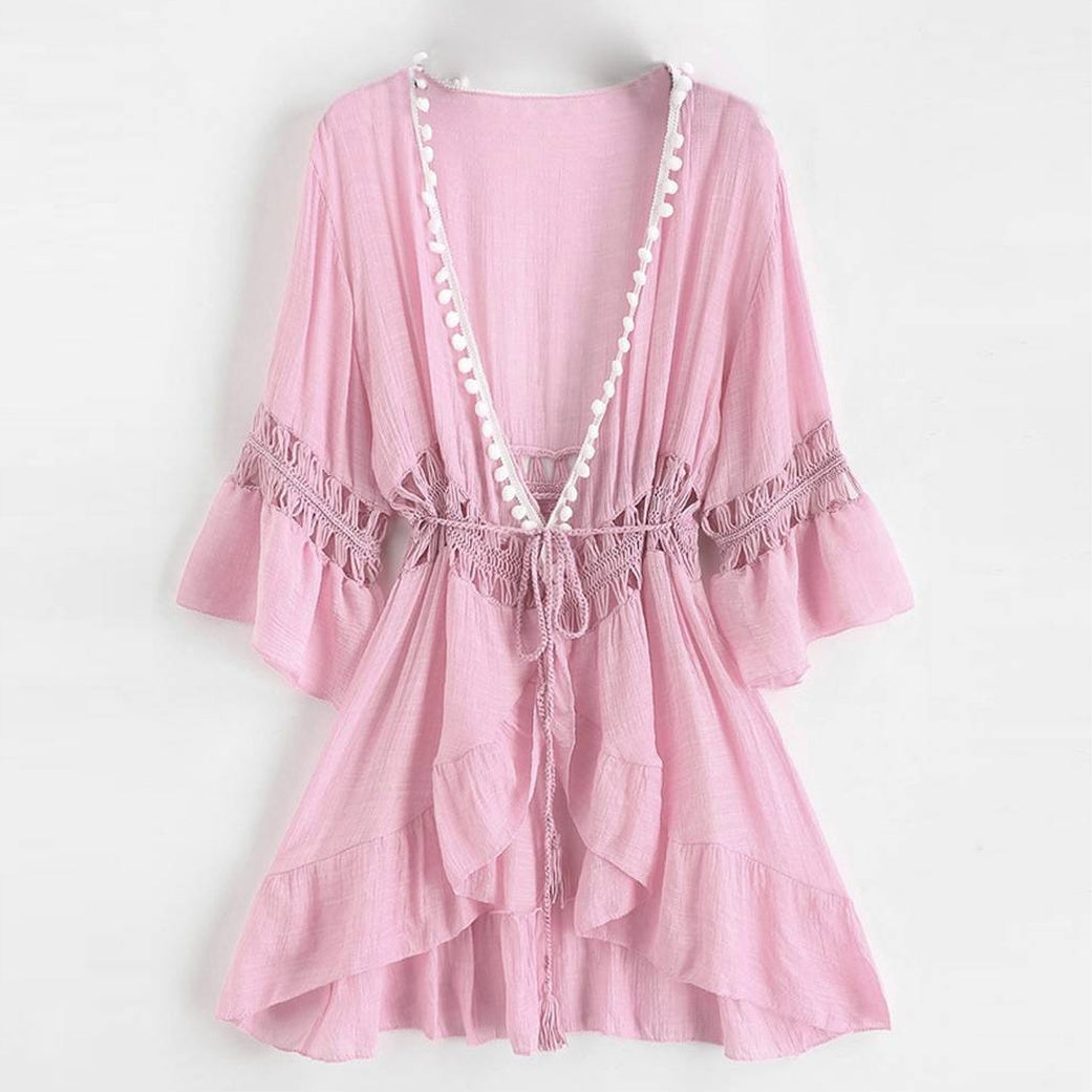 Robe_de_plage_Lily_rose_ dentelle_col V_Larobedeplage.fr