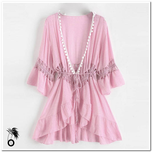 Robe_de_plage_Lily_rose_ dentelle_col V_Larobedeplage.fr