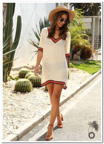 Robes de plage femme beige