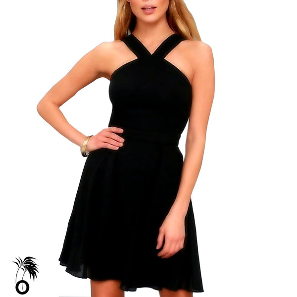 Robe d'été patineur noire - robedeplage.fr