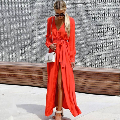 Robe d'été longue Laurine Rouge larobedeplage.fr