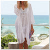 Robe de plage blanche brodée poncho de plage larobedeplage.fr