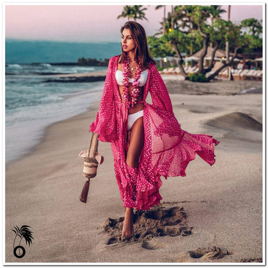 Robe_de_plage_a_pois_longue_mousseline_Larobedeplage.FR