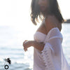 Sexy sur la plage robe cover-up blanche broderie
