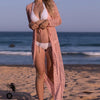 Robe de plage longue sexy en dentelle rose larobedeplage.fr
