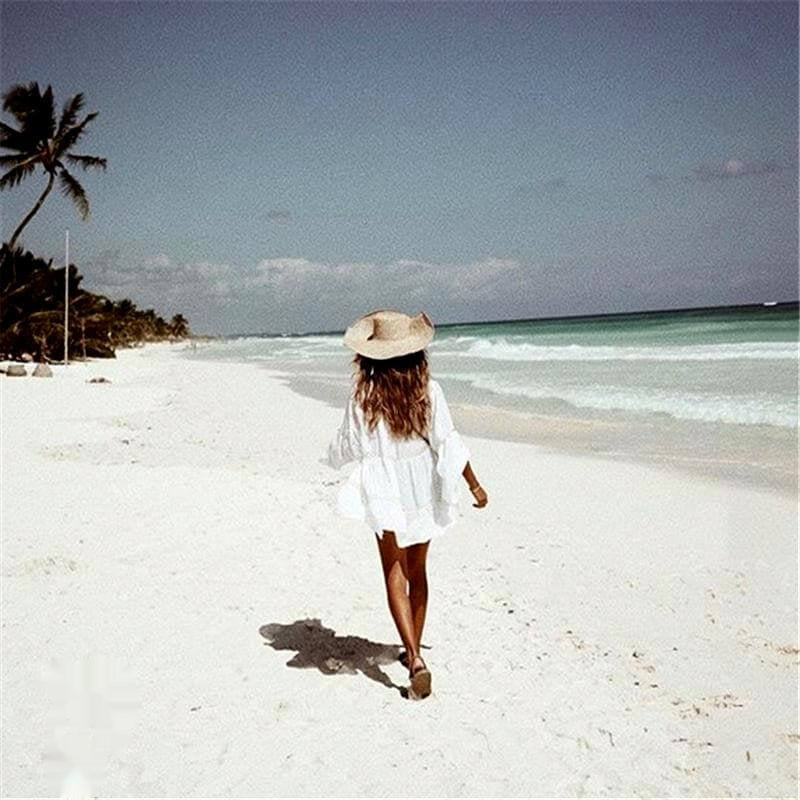 robe de plage blanche brodee ines larobedeplage.fr