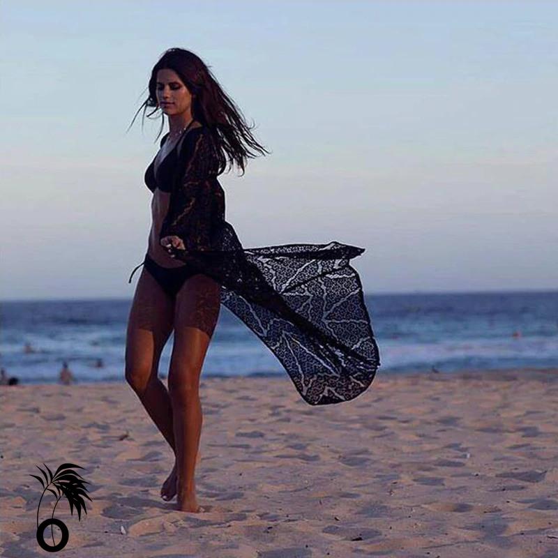 Robe de plage longue sexy en dentelle noire robedeplage.fr