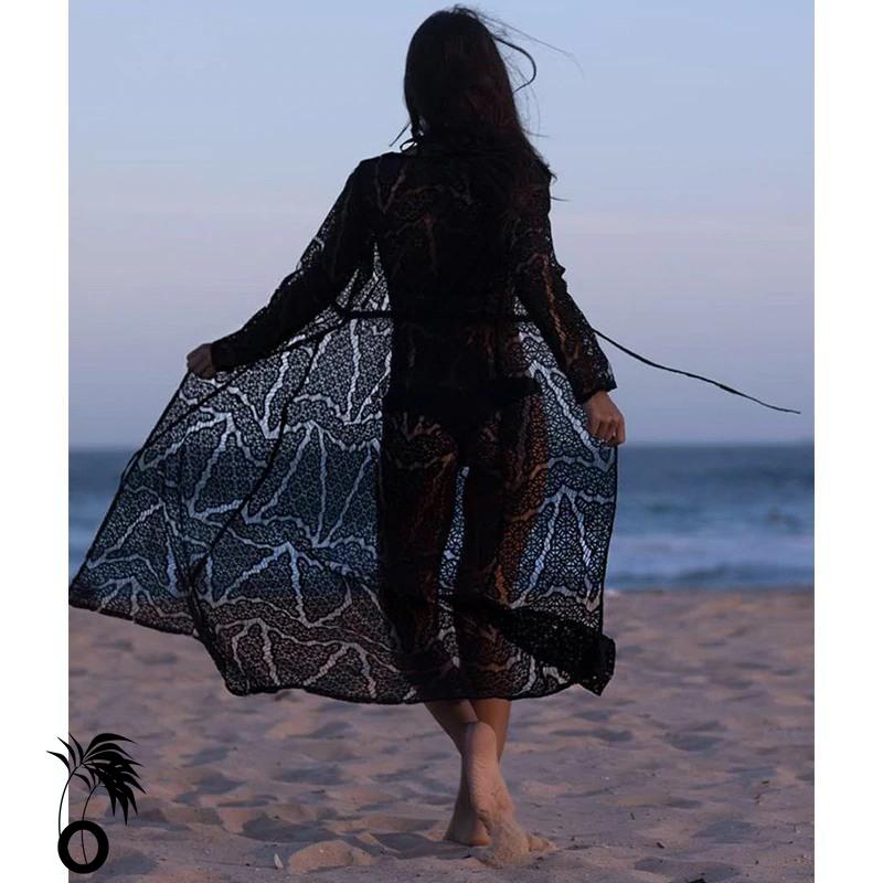 Robe de plage longue sexy en dentelle noire larobedeplage.fr