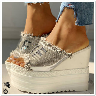 Mules Femme compensées plateforme Sexy Larobedeplage.fr