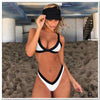Bikini Brésilien Blanc et noir | Larobedeplage.fr