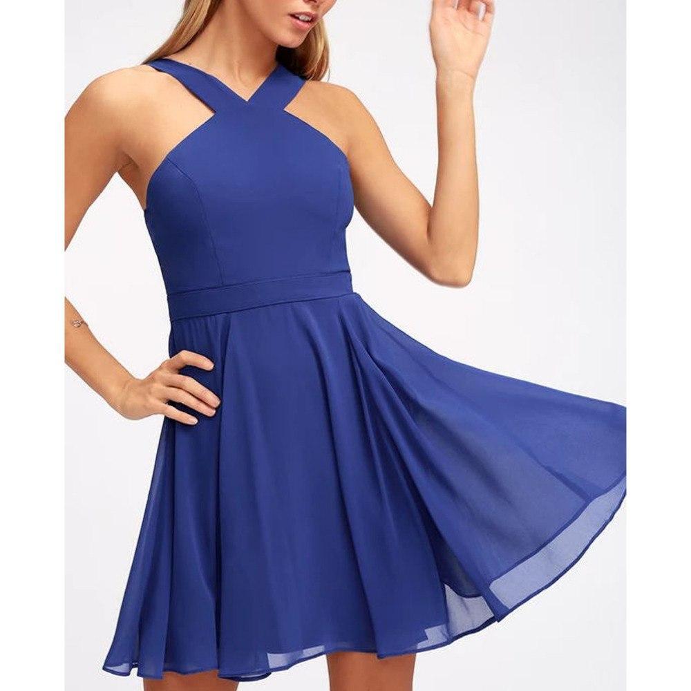 Robe d'été sans manches bleu robedeplage.fr