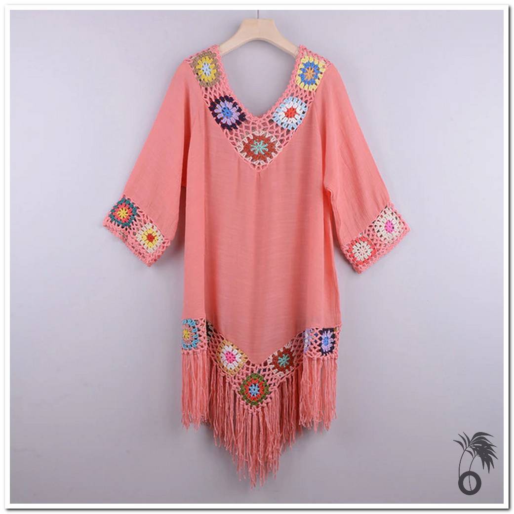 Robe de plage rose au crochet | Larobedeplage.fr