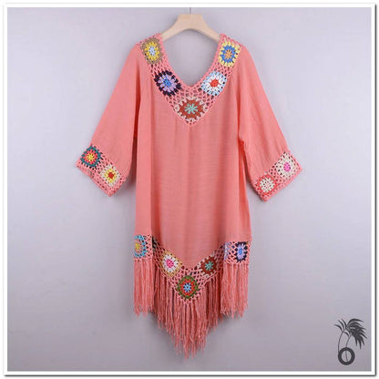 Robe de plage rose au crochet | Larobedeplage.fr