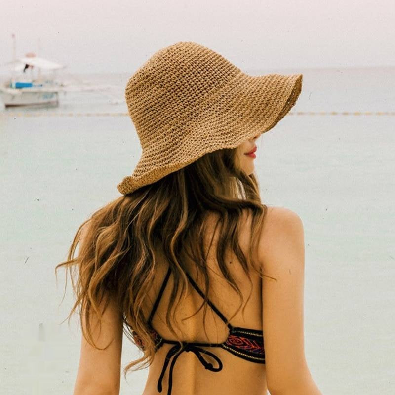 Chapeau en paille souple à larges bords Stella