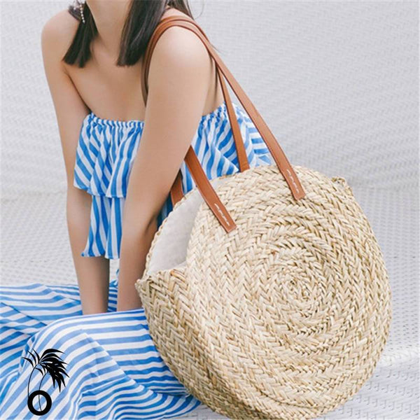 Sac de plage en Osier Naturel Tressé à la Main