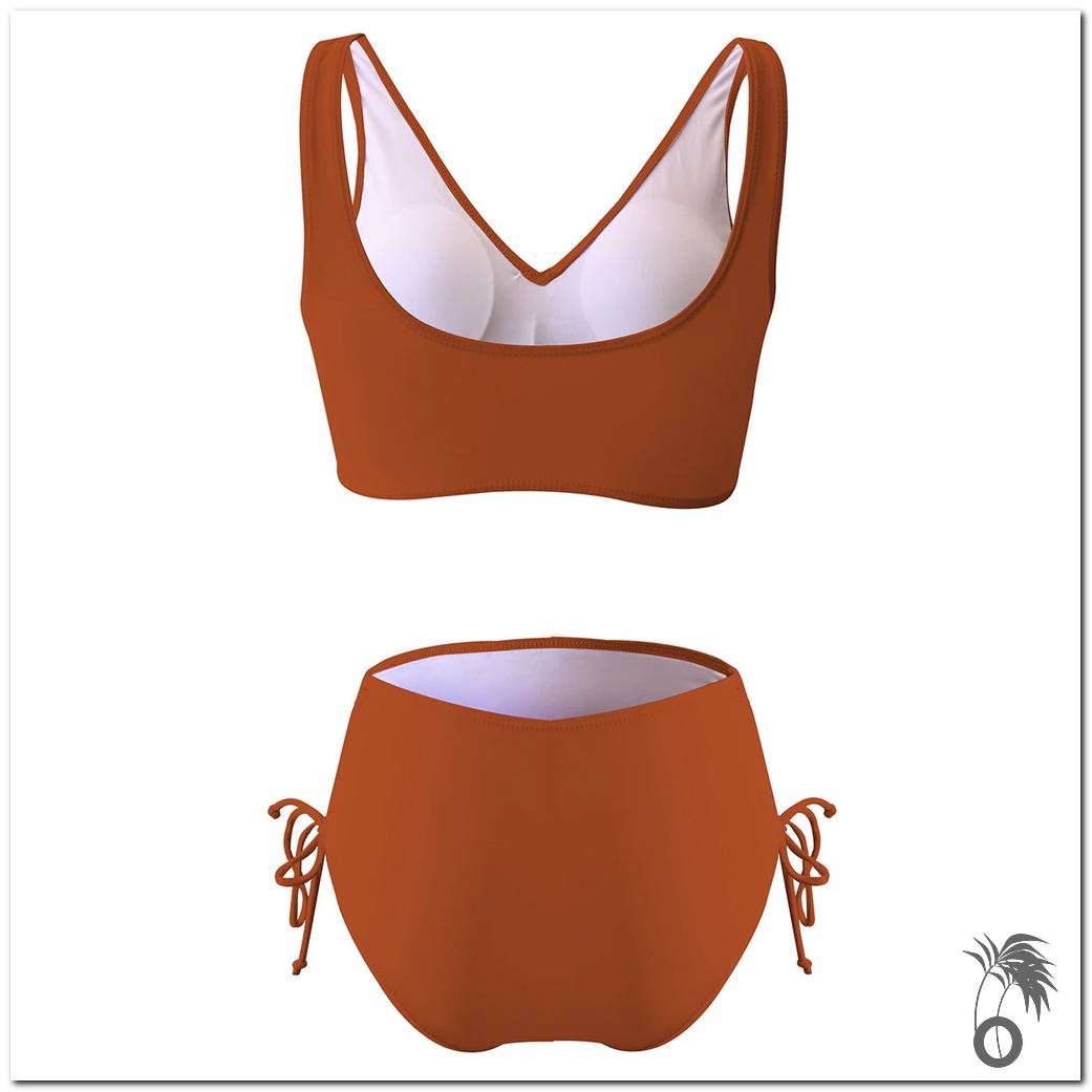 Bikini taille haute à lacet