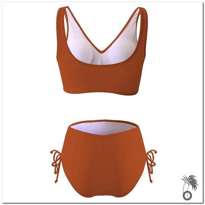 Bikini taille haute à lacet