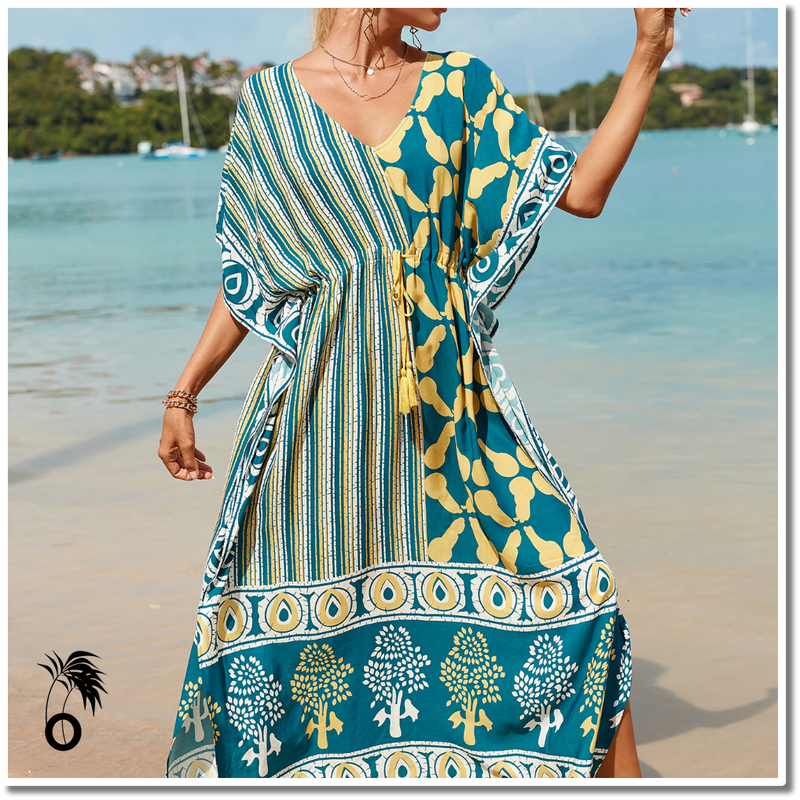 Robe Longue Femme De Plage Robe Courte Style Kaftan Imprimu00e9