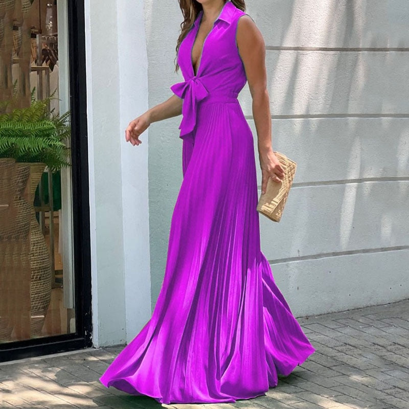 Combinaison élégante ample sans manche violet
