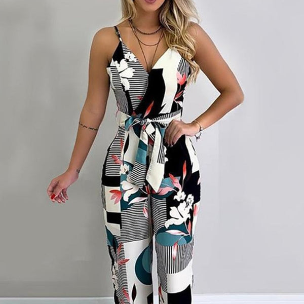 Combinaison longue à imprimé floral