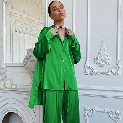 Ensemble 2 pièces décontracté en satin