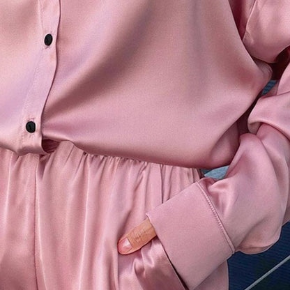 Ensemble 2 pièces décontracté en satin