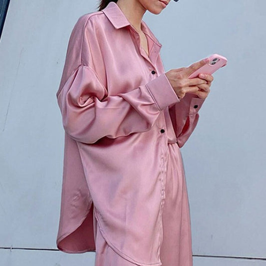 Ensemble 2 pièces décontracté en satin