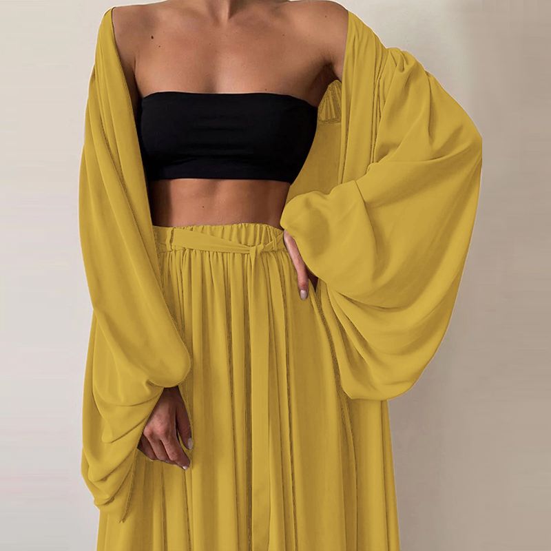 Ensemble Kimono  Pantalon décontracté chic kaki