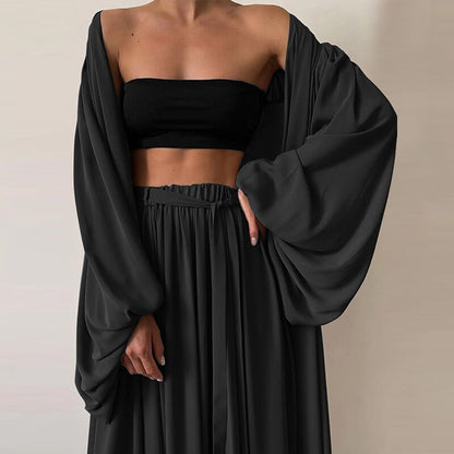 Ensemble Kimono  Pantalon décontracté chic noir
