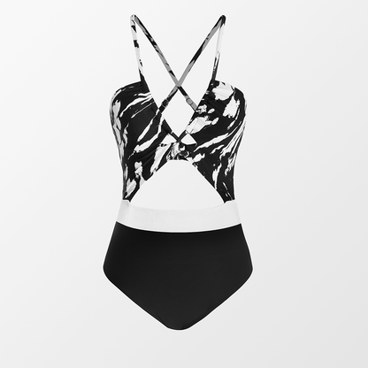 Maillot de bain une pièce à bretelles découpées